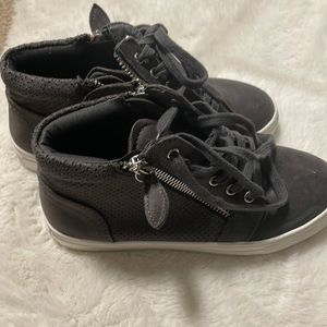 Charcoal high top zipper tennis shoes